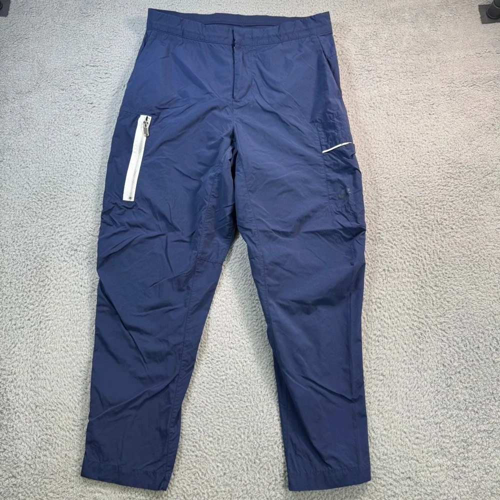 Nike Mens Navy Blue Nylon Tapered Cargo Pants Size Medium 32 Tech Sportswear